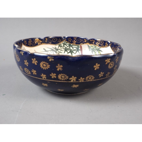 81 - A Satsuma lobed bowl with figure decoration, 5