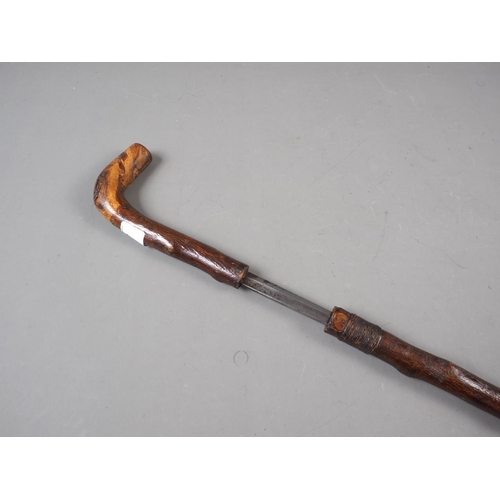 167 - A hawthorn sword stick, blade 14 1/2