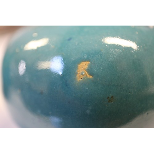 77 - A Chinese turquoise glazed miniature bulbous-shaped vase, 2