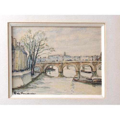 356 - Marcel de Baudouin: a pair of watercolours, views of the Seine in Paris, 4