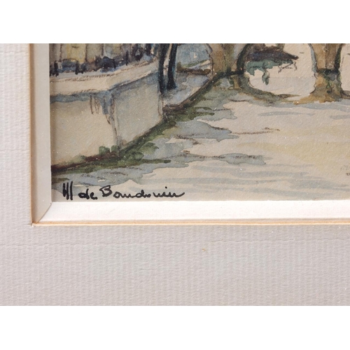 356 - Marcel de Baudouin: a pair of watercolours, views of the Seine in Paris, 4