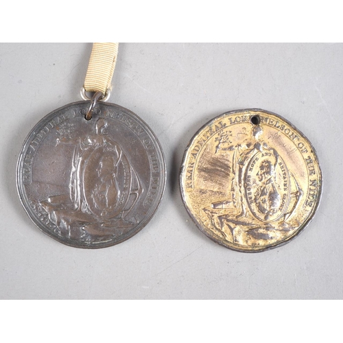 293 - A 19th century bronze Nile medal, in case, and a similar gilt version