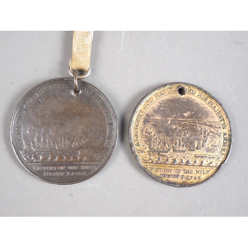 293 - A 19th century bronze Nile medal, in case, and a similar gilt version