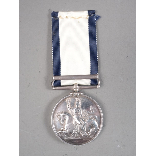 297 - A naval General Service medal 1848, awarded to Richard Withrill HMS Pique, with Egypt bar 1801, and ... 