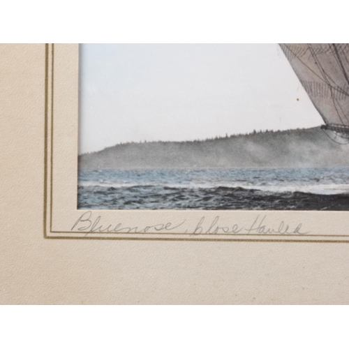 335 - H Thompson: a signed colour print, racing yachts, in strip frame, and W K MacAskill FPSA, a colour p... 