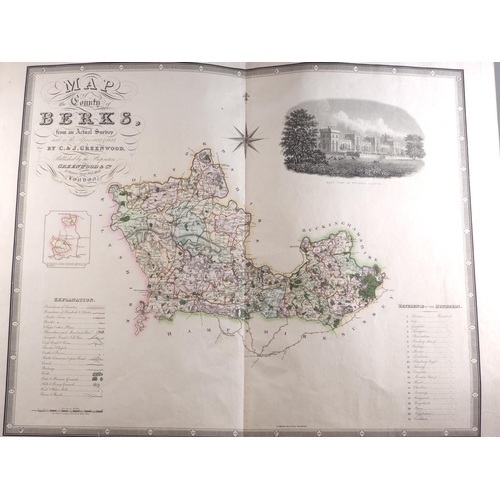 352 - Blaeu's map of Berkshire, uncoloured and unmounted, and a 19th century coloured map of Berkshire, by... 