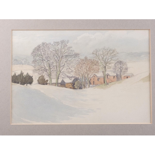 371 - M R Bates: three watercolours, landscapes, and three others, in strip frames