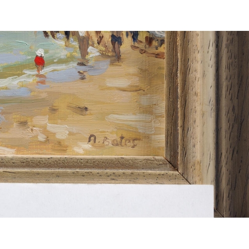 398 - Andrea Bates: two oil on boards, coastal scenes, 7