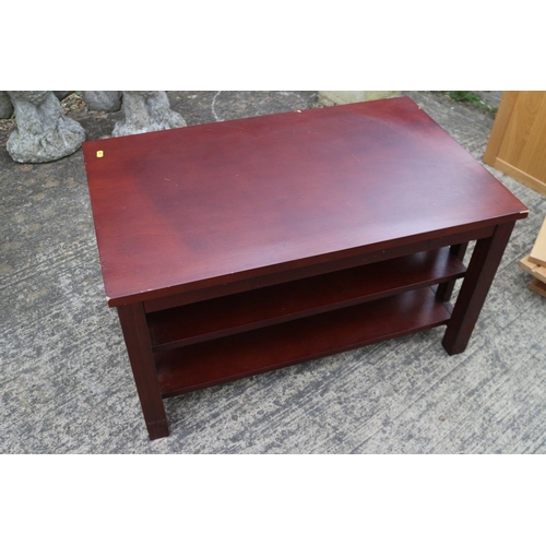 511 - A polished as walnut tray, on folding stand, 26