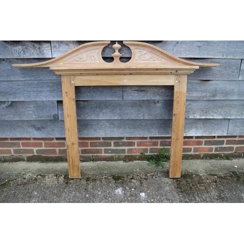 607 - A waxed pine fire surround, 45