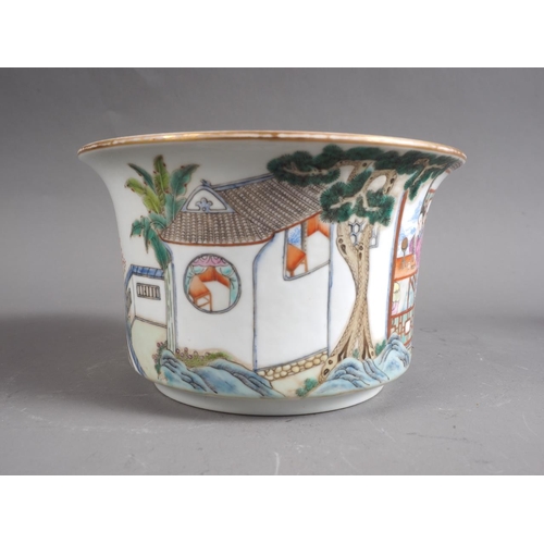 75 - A Chinese jardiniere with figures in a landscape decoration and seal mark to base, 3 1/2