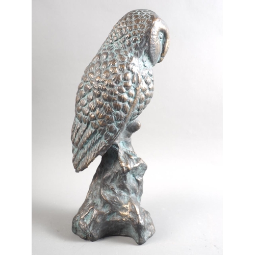 120 - A patinated brass owl, 15