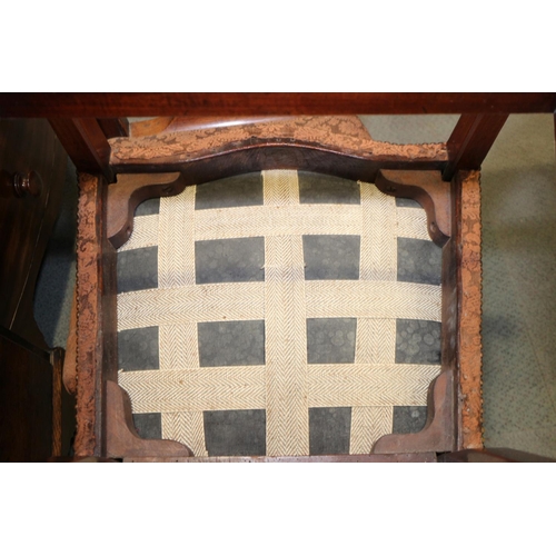 413 - A late 19th century mahogany and ebony strung washstand with hinged top over drawer and cupboard, 16... 