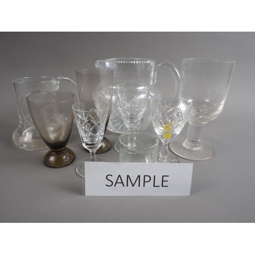 55 - A 1960s smoked glass part table service and other table glass