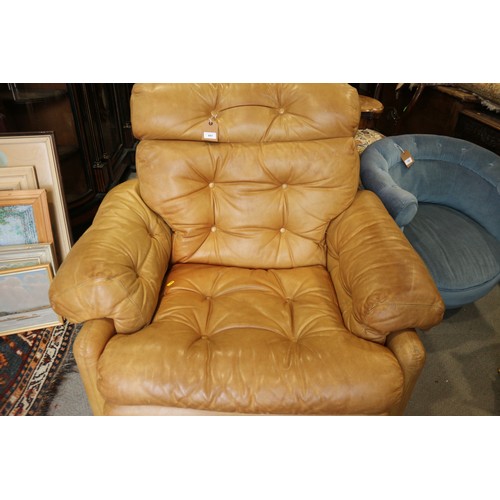 491 - An Itallia 1960s leather seat recliner armchair