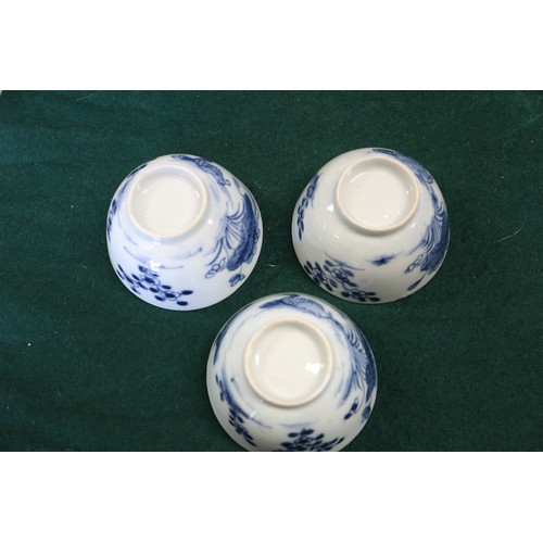 78 - Four Ca Mau cargo tea bowls and six saucers, various patterns (damages)