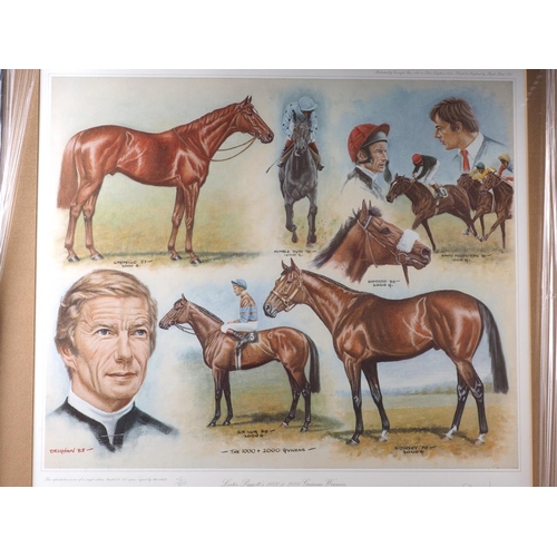 343 - Peter Deigham: a set of four signed limited edition colour prints, Lester Piggott's winning rides, 3... 