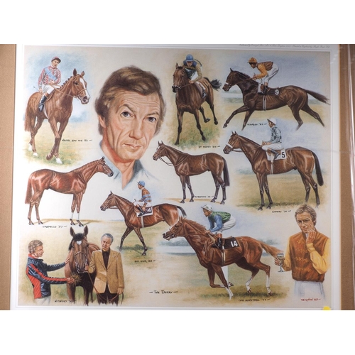 343 - Peter Deigham: a set of four signed limited edition colour prints, Lester Piggott's winning rides, 3... 