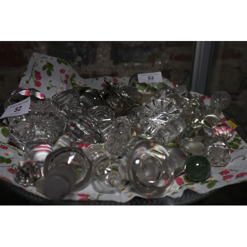 52 - A quantity of clear glass decanter stoppers, various