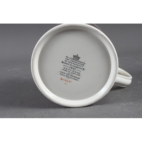 54 - A  Wedgwood 1953 commemorative mug, designed by Eric Ravilious, a Royal Copenhagen model of a cat, N... 