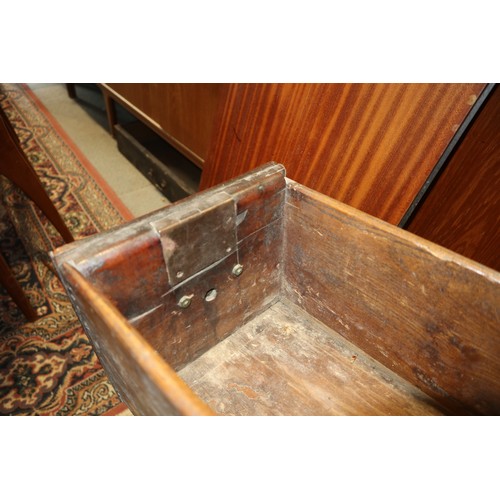 410 - An 18th century fruitwood dresser base, fitted one short and two long fielded panel front drawers, o... 