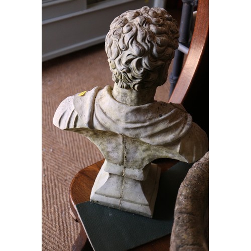 612 - A cast stone bust of a Roman Emperor, 18