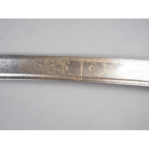 A British 1788 pattern Light Cavalry trooper's sword, the blade marked ...