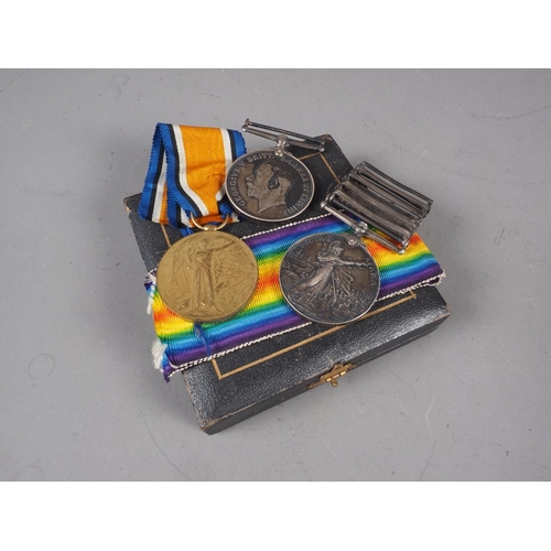 296 - A Victorian South Africa medal with five extra bars, awarded to Sapper M Conway and two WWI medals