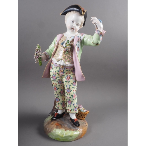 3 - A pair of Continental porcelain figures, young children in period costume, 16