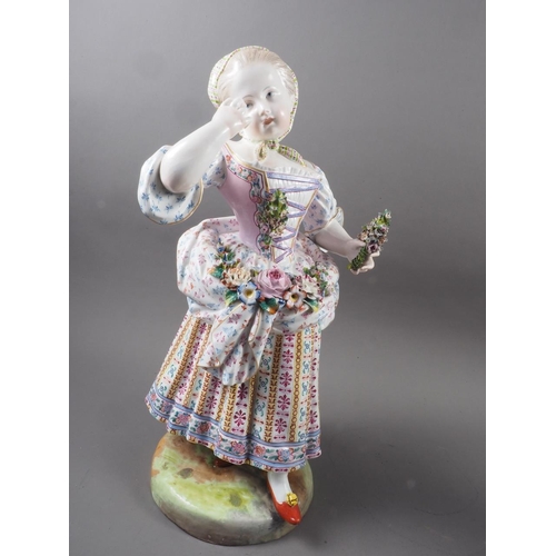 3 - A pair of Continental porcelain figures, young children in period costume, 16