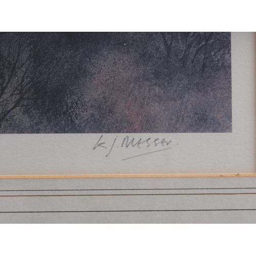 306 - Ken Messer: a signed limited edition colour print, view of Oxford, 37/850, in strip frame