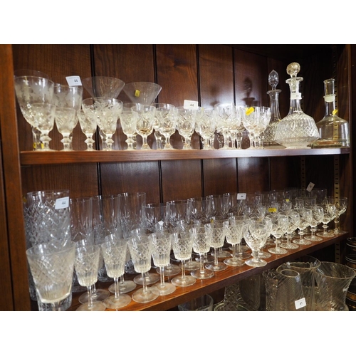 44 - Five Stuart Crystal wine glasses, a set of six similar smaller Royal Brierley wines, high ball glass... 