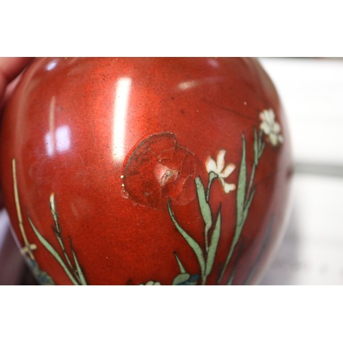 56 - A Japanese cloisonne bulbous vase, 4 3/4