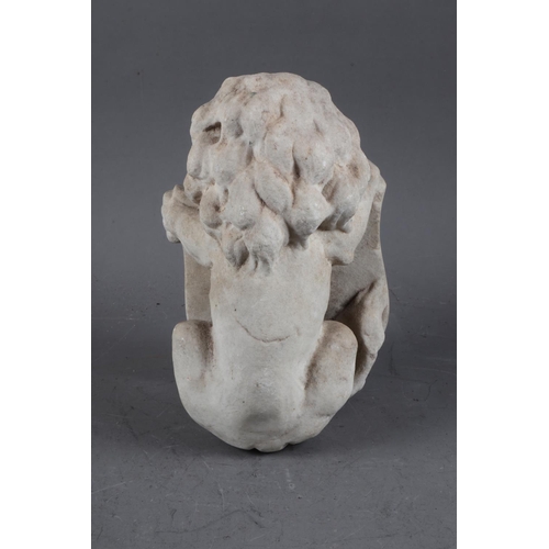 217 - A carved marble figure of a lion holding a shield, 9