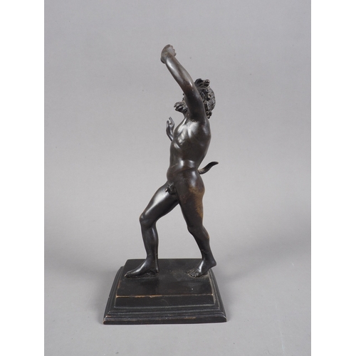 111 - After the Antique: a grand tour bronze figure, “The Dancing Faun”, 8 1/4” high