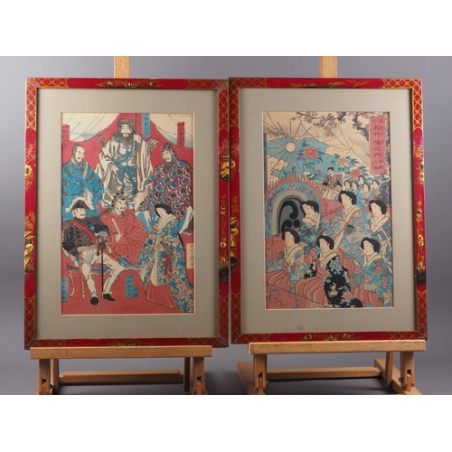 308 - Chikanobu Toyohara: a set of three Japanese woodblock prints, 