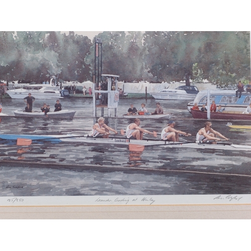 313 - R Cosford: a signed limited edition print, Leander leading at Henley, 125/850, and a 