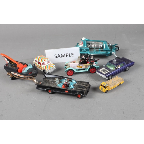 152 - A collection of die-cast Dinky, Corgi and Matchbox models, including Chipperfield's Circus, Batmobil... 