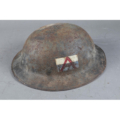 165 - A WWII Guards Armoured Division Helmet with painted insignia, 12” long