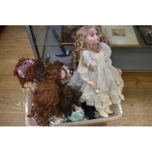 170 - An Armand Marseille No.390 bisque headed doll, and a large collection of porcelain headed and other ... 