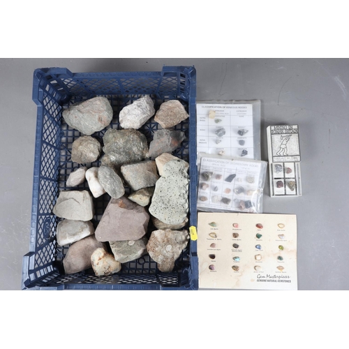 180 - A collection of rocks and mineral samples, various