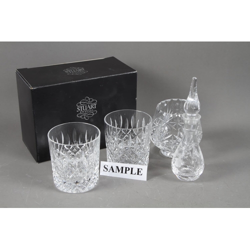 39 - A Stuart Crystal “Shaftesbury” pattern glass table service for six, including champagne ... 