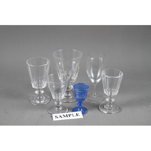 40 - A set of twelve early 20th century cut glass ports, three larger goblets, thirteen similar glasses a... 