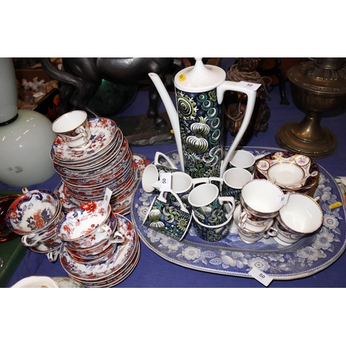 50 - A Portmeirion “Magic Garden” pattern part coffee set, an Amherst “Japan” pat... 