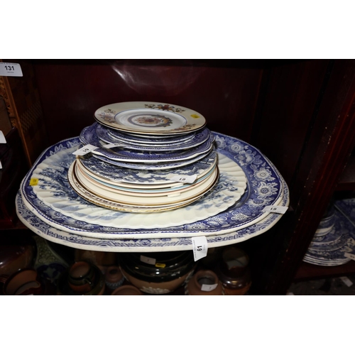 61 - A pair of Spode “Italian” side plates, 6 1/4” dia, two blue and white platters, 19... 