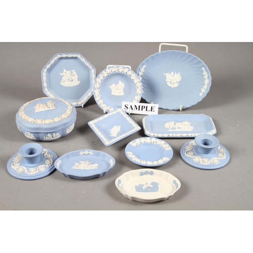 70 - A quantity of Wedgwood pale blue jasperware, various, some in boxes