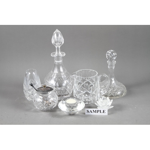 73 - Five decanters and a selection of other glassware, including jugs, vases, etc, various