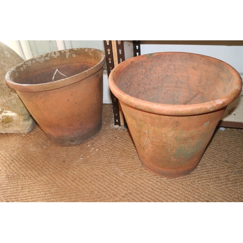 592 - Two terracotta pots, 17