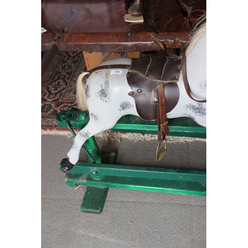 150 - A painted wooden rocking horse, 24” longFloor to ear: 34