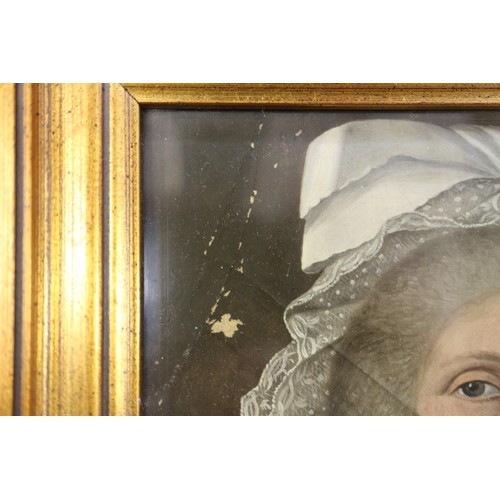 375 - A pair of late 18th century miniature oil portraits, on canvas, unknown woman and daughter, circa 17... 